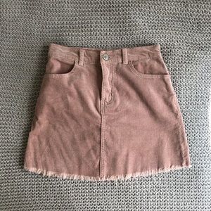 Brandy Melville pink fringe mini skirt